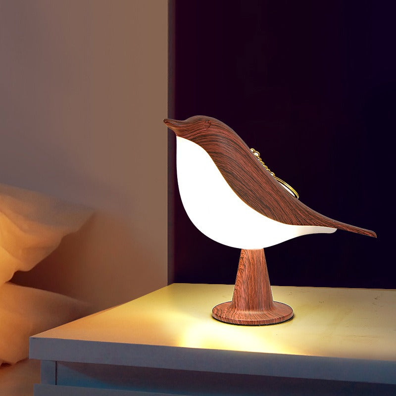 3 Colors Bedside Lamp Creative Touch Switch Wooden Bird Night Lights Dimming Brightness Bedroom Table Reading Lamp Decor Home