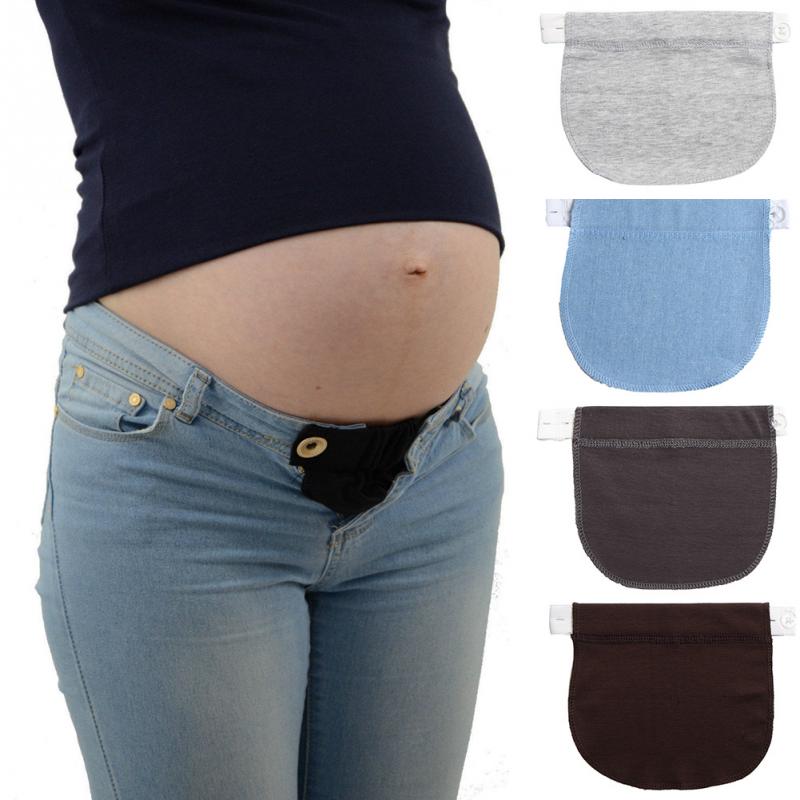 Cinturón elástico extensor de maternidad para pantalones suaves, hebilla de extensión, botón de alargamiento, ajustable para mujeres embarazadas