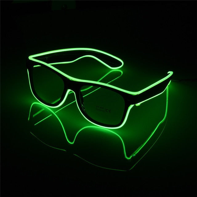 Gafas de sol con luz LED y control por voz, con cable EL, suministros para fiestas, iluminación brillante, regalo novedoso, para festivales y fiestas