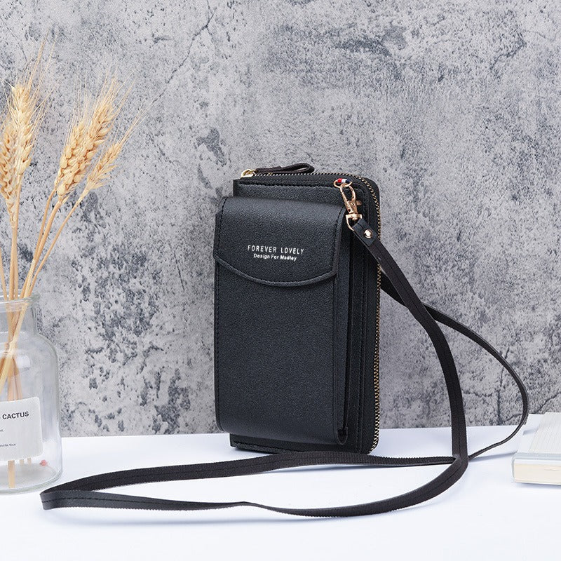 Women's Wallet Solid Color Small Diagonal Straddle Bag Multifunctional Phone Mid length Summer Versatile Zero Wallet Women