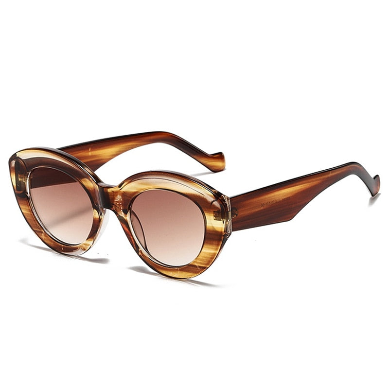 Gafas de sol de moda populares de gran tamaño con forma de ojo de gato para mujer, gafas de sol retro con diseño de leopardo y protección UV400 para hombre y mujer 