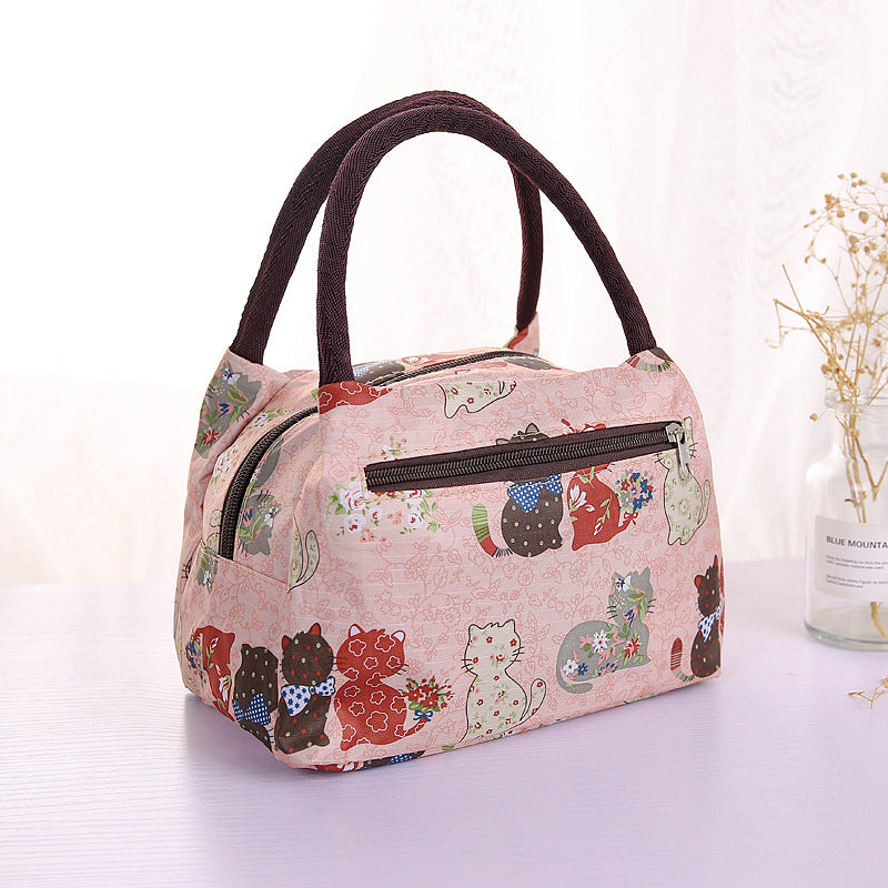 New Outdoor Picnic Portable Lunch Box Bag Oxford Cloth Double Layer Work Bag