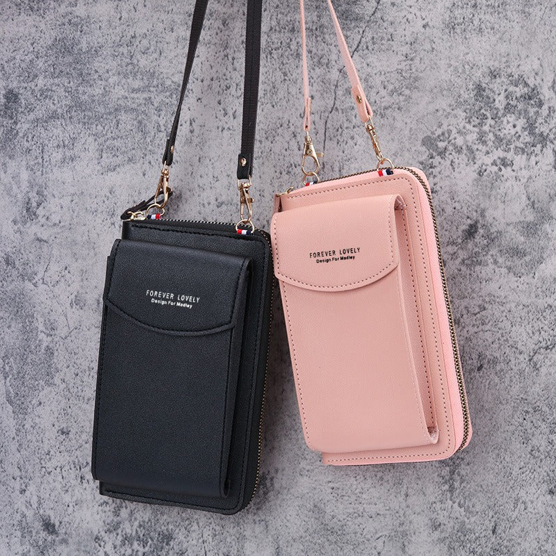 Women's Wallet Solid Color Small Diagonal Straddle Bag Multifunctional Phone Mid length Summer Versatile Zero Wallet Women