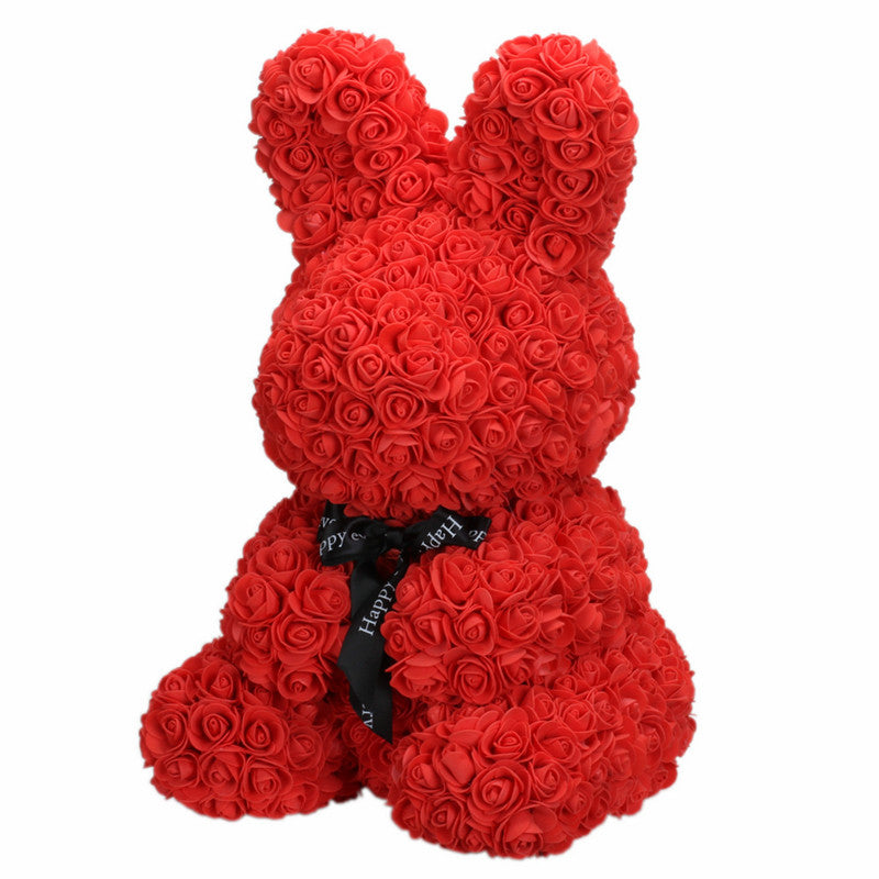 Imitation Immortal Flower foam Rose Rabbit Embracing Doll Birthday Gift Valentine's Day Gift