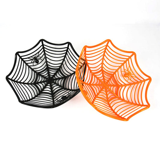 1 Pcs Halloween Fruit Bowl Spider Web Candy Basket