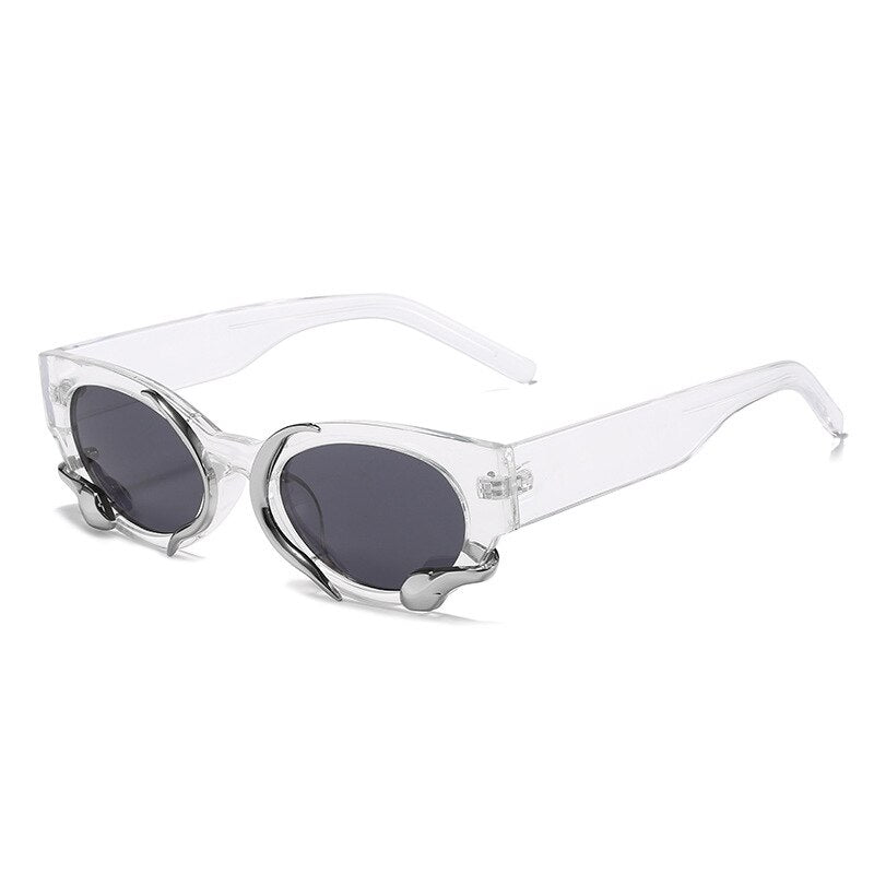 Gafas de sol retro únicas con forma de ojo de gato para mujer, gafas de sol de lujo de marca de diseñador a la moda, gafas de sol de color gelatina para hombre, gafas de sol estilo punk con protección UV400 