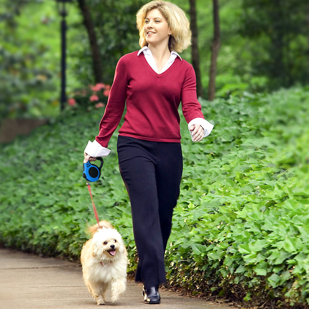 Correa retráctil automática para perros y gatos, duradera, de nailon, de 3/5 m, extensible, para caminar, correr, con ruleta