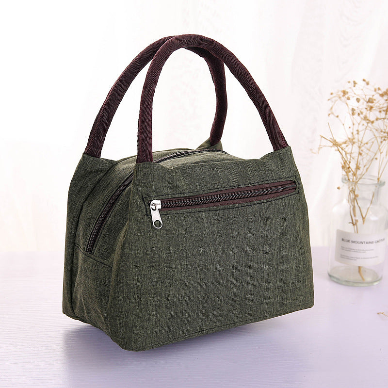 New Outdoor Picnic Portable Lunch Box Bag Oxford Cloth Double Layer Work Bag