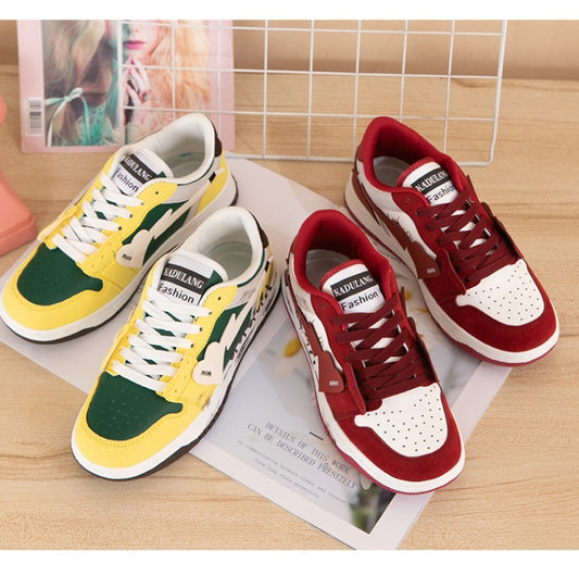 Retro Love Made Old Skateboard Shoes Small Design Wine Red Men and Women Sports Fashion Shoes