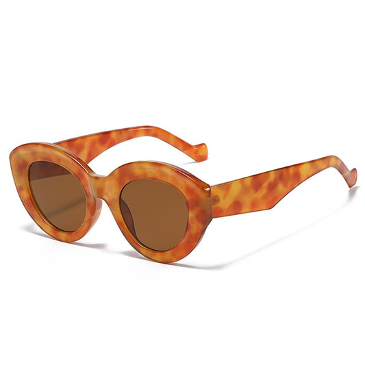 Gafas de sol de moda populares de gran tamaño con forma de ojo de gato para mujer, gafas de sol retro con diseño de leopardo y protección UV400 para hombre y mujer 