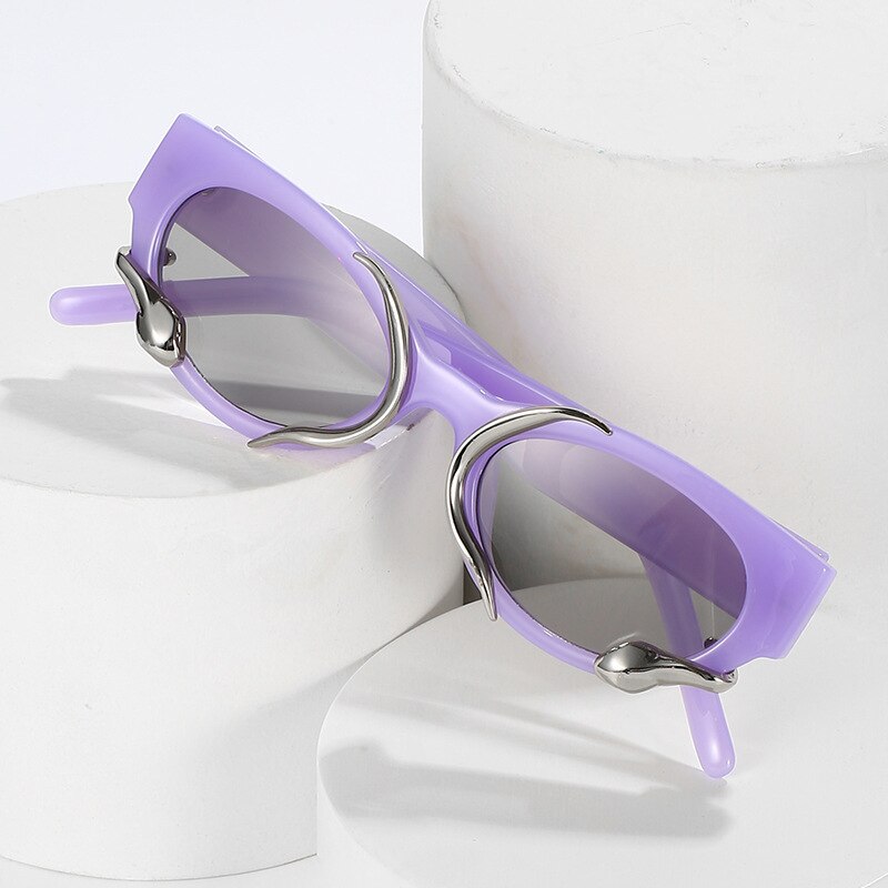 Retro Unique Cat Eye Women Luxury Sunglasses Fashion Brand Designer Jelly Color Eyewear Men Punk Sun Glasses Shades UV400