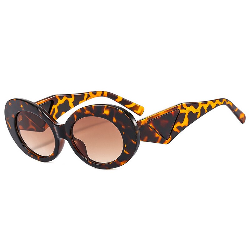 Gafas de sol retro ovaladas de color contrastante para mujer, gafas de sol de marca de moda con diseño de ojo de gato para hombre, gafas de sol con tonos degradados de tendencia UV400 