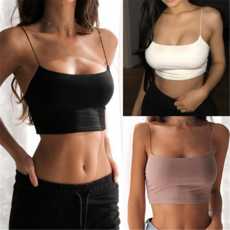 Nueva moda para mujer, tops cortos sexis, camisetas de verano sólidas, camisetas sin mangas casuales para mujer, chalecos, tops cortos sin mangas, blusas 