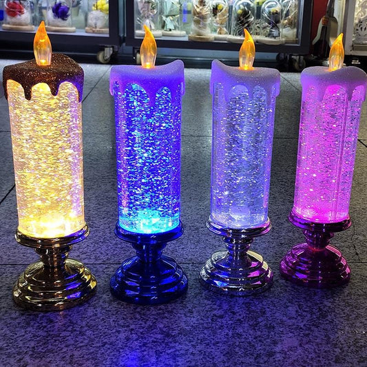 Nuevas artesanías decorativas europeas, luces nocturnas, velas de cristal de ensueño coloridas, luces nocturnas LED de recuerdo turístico