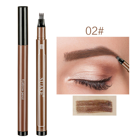 3 Colors Microblading Tattoo Eyebrow Pencil Waterproof Fork Tip 4 Head Eye Brow Pencils Eye Liner Beauty Makeup Tools TSLM1