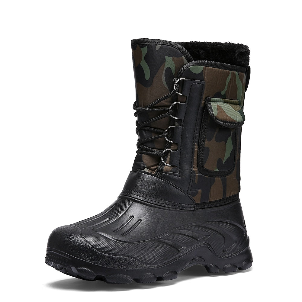 Botas de invierno para hombre, zapatillas cálidas e impermeables, para actividades al aire libre, pesca, nieve, botas de trabajo, calzado masculino, zapatos para hombre, botas de pesca 