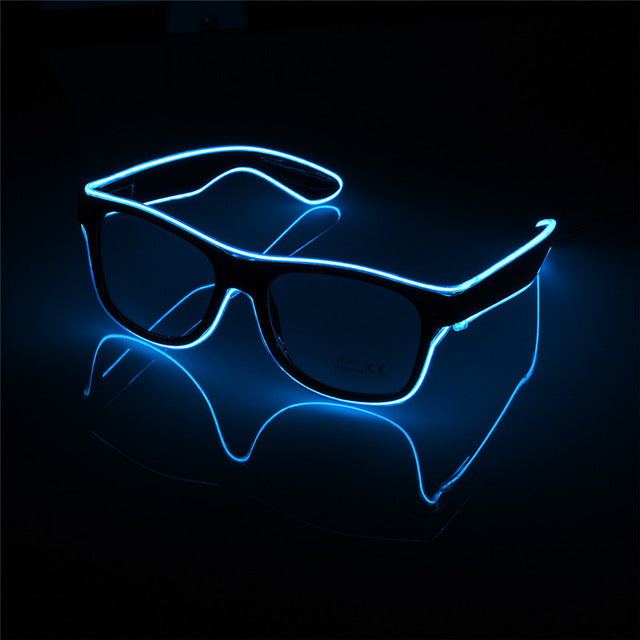 Voice control EL Wire LED Glasses Glowing Party Supplies Lighting Novelty Gift Bright Light Festival Party Glow Sunglasses