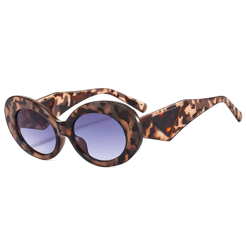 Gafas de sol retro ovaladas de color contrastante para mujer, gafas de sol de marca de moda con diseño de ojo de gato para hombre, gafas de sol con tonos degradados de tendencia UV400 