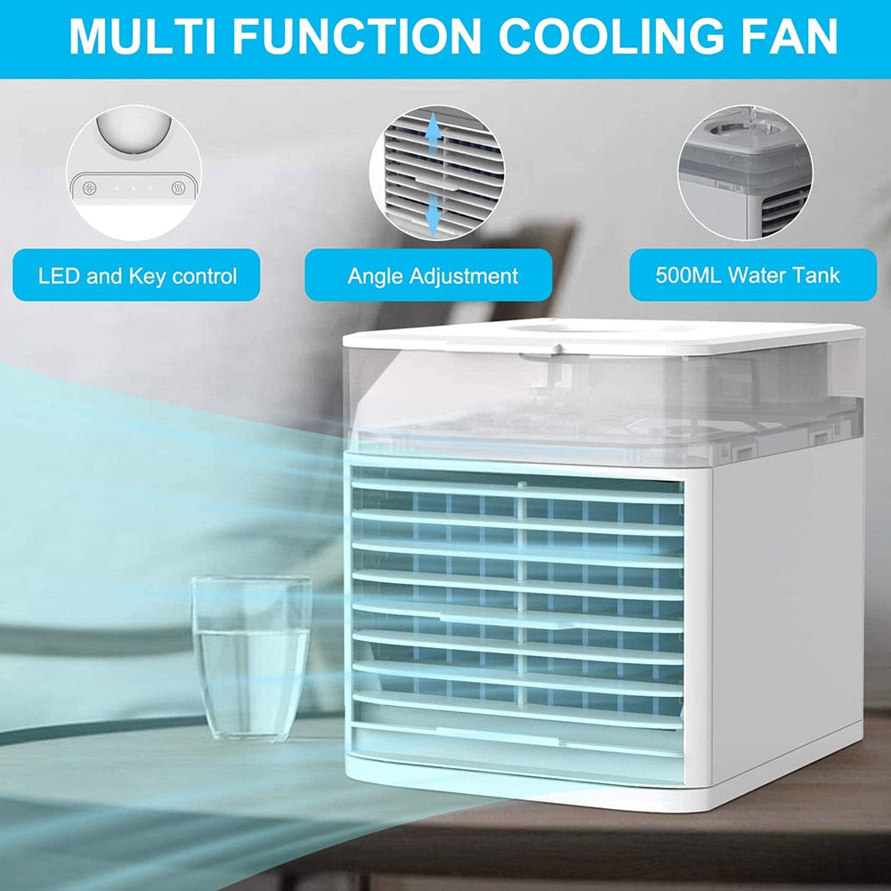 Mini Air Conditioner Air Cooler Fan 7 Colors Light USB Portable Air Cooling Fan Conditioner Sterilization Air Cooler Fan