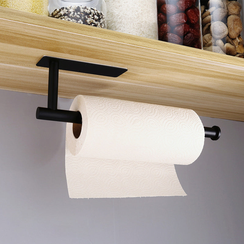 Square Circular Black Perforated Stainless Steel Kitchen Tissue Holder Cabinet Tissue Holder Kitchen Roll Holder