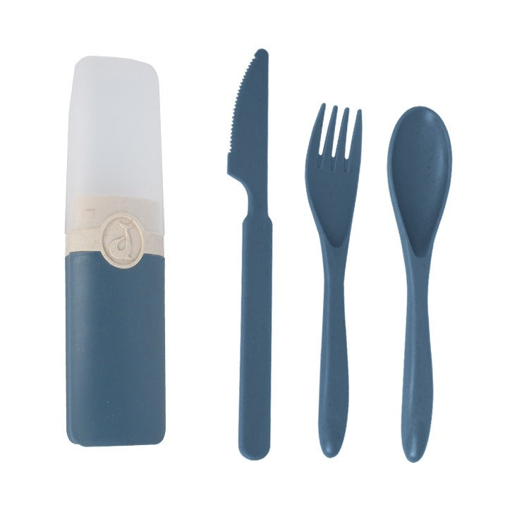 Wheat Straw Plastic Knife, Fork, Spoon Tableware Set, Minimalist Portable Tableware For Outdoor Student Cafeteria