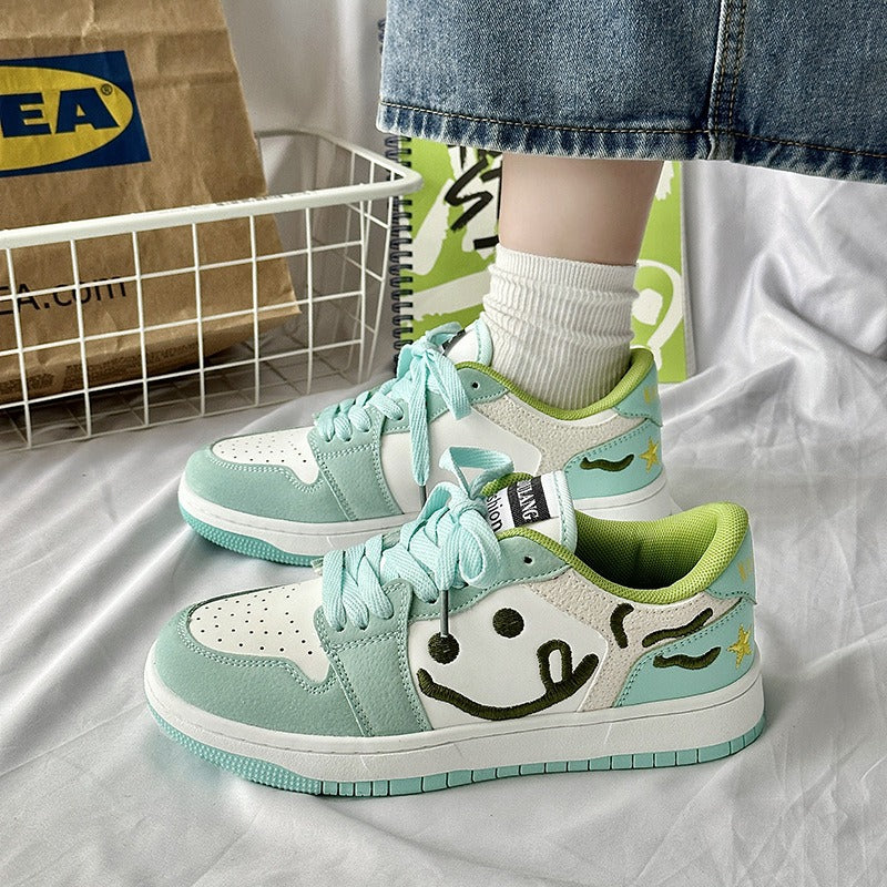 Mint green new skate shoes lovers casual sports skateboard shoes tide