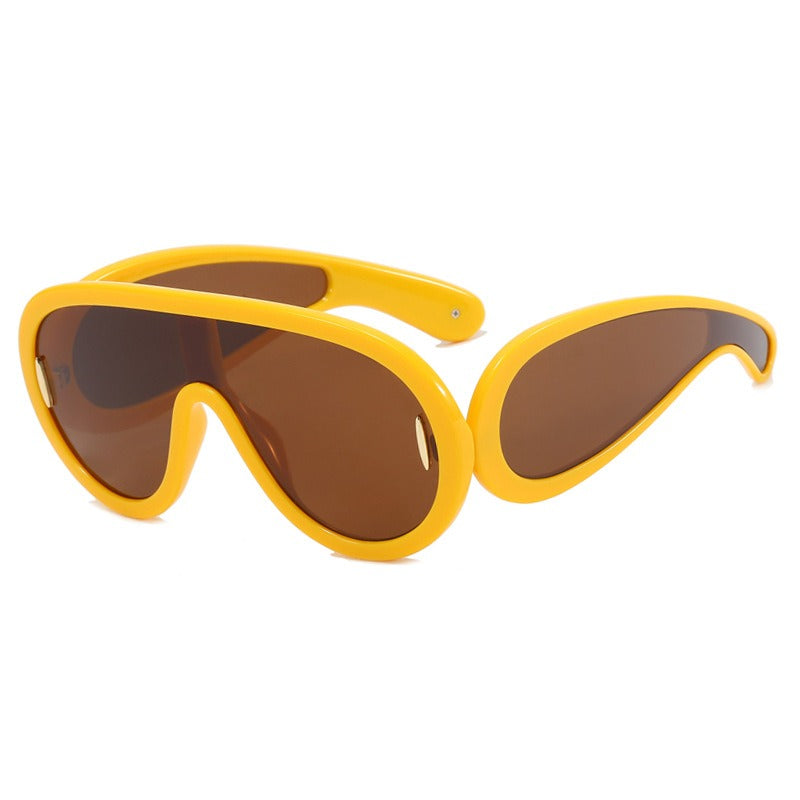 Large frame one-piece sunglasses Sunglasses futuristic punk hip-hop outdoor sunglasses