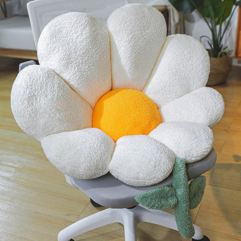 Ins Flower Cushion Office Long Sitting Waist Back Integrated Cute Seat Cushion Soft Seat Cushion Bottom Cushion Winter