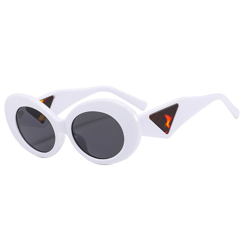 Gafas de sol retro ovaladas de color contrastante para mujer, gafas de sol de marca de moda con diseño de ojo de gato para hombre, gafas de sol con tonos degradados de tendencia UV400 