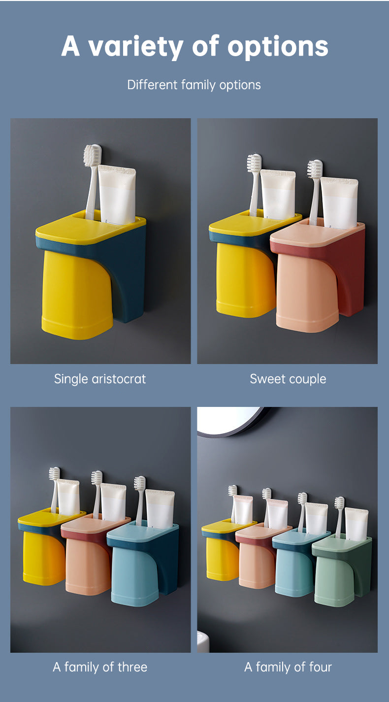 Portavasos magnético para cepillos de dientes con montaje en pared, taza antipolvo, escurridor, taza para hacer gárgaras, estante para almacenar pasta de dientes, juego familiar, productos para el baño