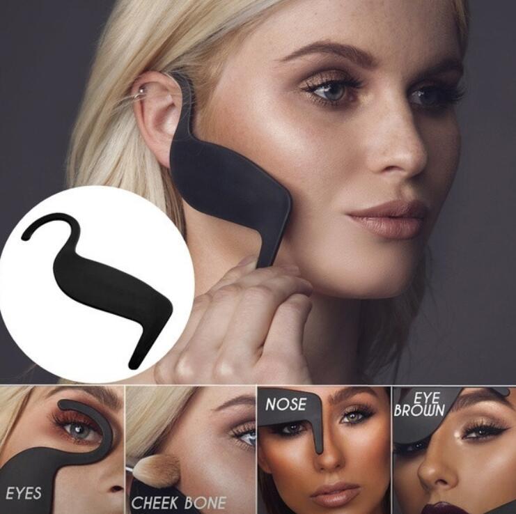 Herramienta de plantilla para contorno de maquillaje mágico, delineador de ojos, modelo para mejillas, ojos, nariz, modelador de rostro, bronceador, corrector, herramientas de maquillaje para contorno