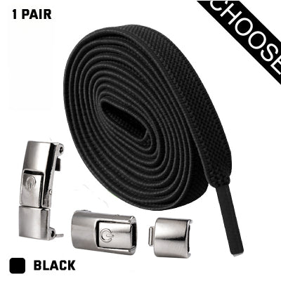 Lace Slacker Free Switch Buckle For Men And Women Free Elastic Black And White Wide Rope