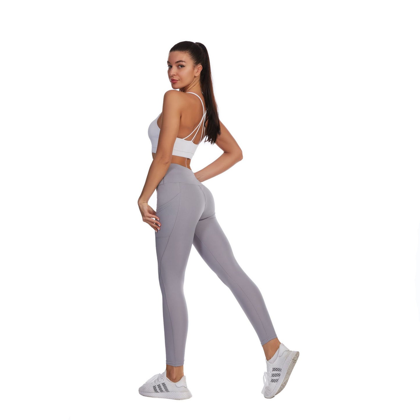 European and American High Waisted, Hip Lifting, Slimming, Fitness, Side Pockets, Sports Bottoming, Yoga Pants For Women