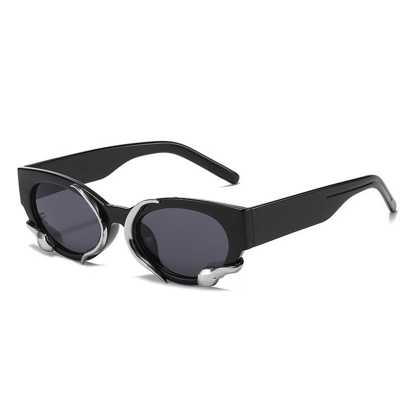 Gafas de sol retro únicas con forma de ojo de gato para mujer, gafas de sol de lujo de marca de diseñador a la moda, gafas de sol de color gelatina para hombre, gafas de sol estilo punk con protección UV400 