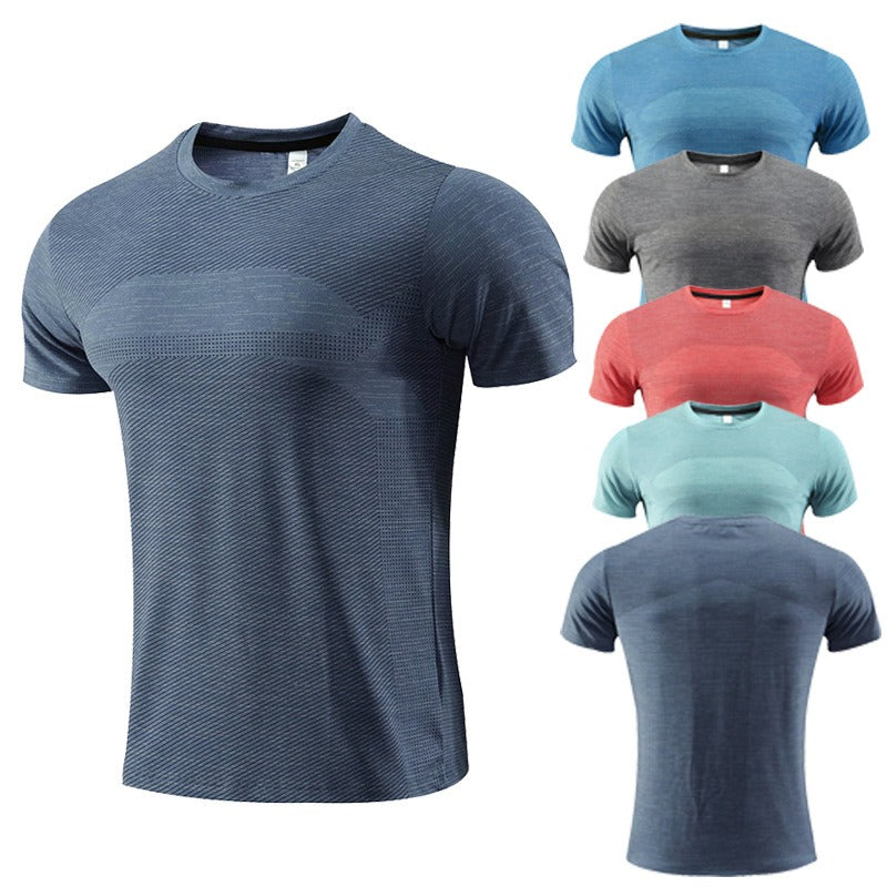 Camiseta deportiva de manga corta para hombre, ropa de secado rápido, ropa para correr de verano, ropa de fitness