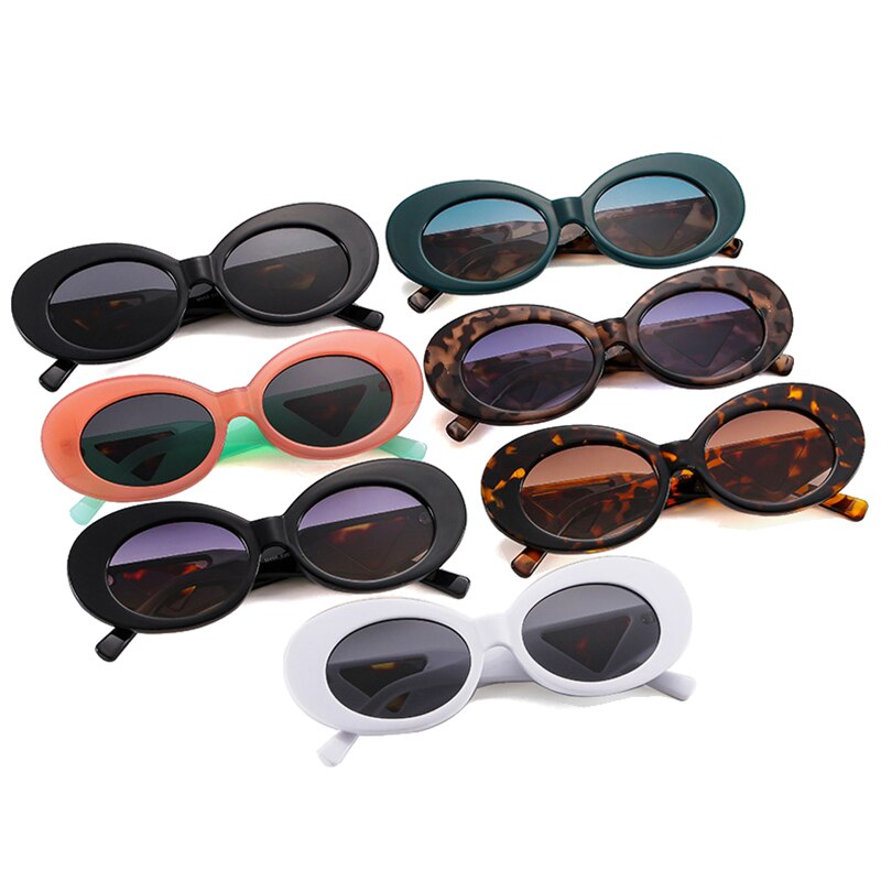 Gafas de sol retro ovaladas de color contrastante para mujer, gafas de sol de marca de moda con diseño de ojo de gato para hombre, gafas de sol con tonos degradados de tendencia UV400 