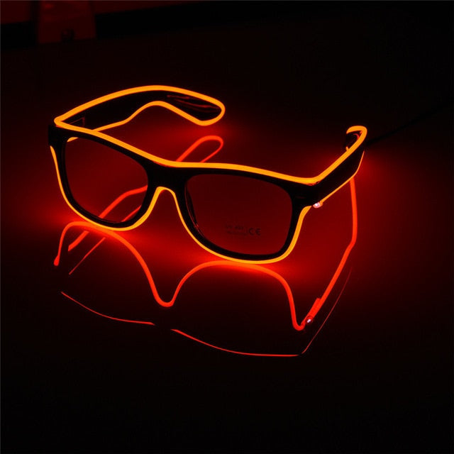 Gafas de sol con luz LED y control por voz, con cable EL, suministros para fiestas, iluminación brillante, regalo novedoso, para festivales y fiestas