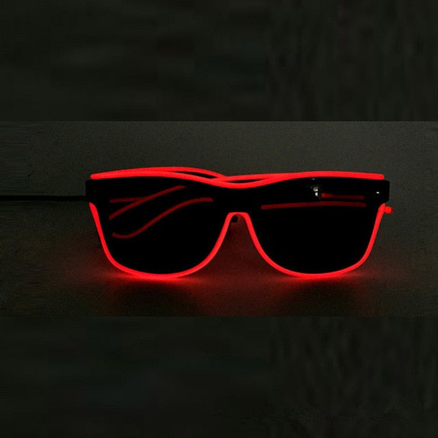 Gafas de sol con luz LED y control por voz, con cable EL, suministros para fiestas, iluminación brillante, regalo novedoso, para festivales y fiestas