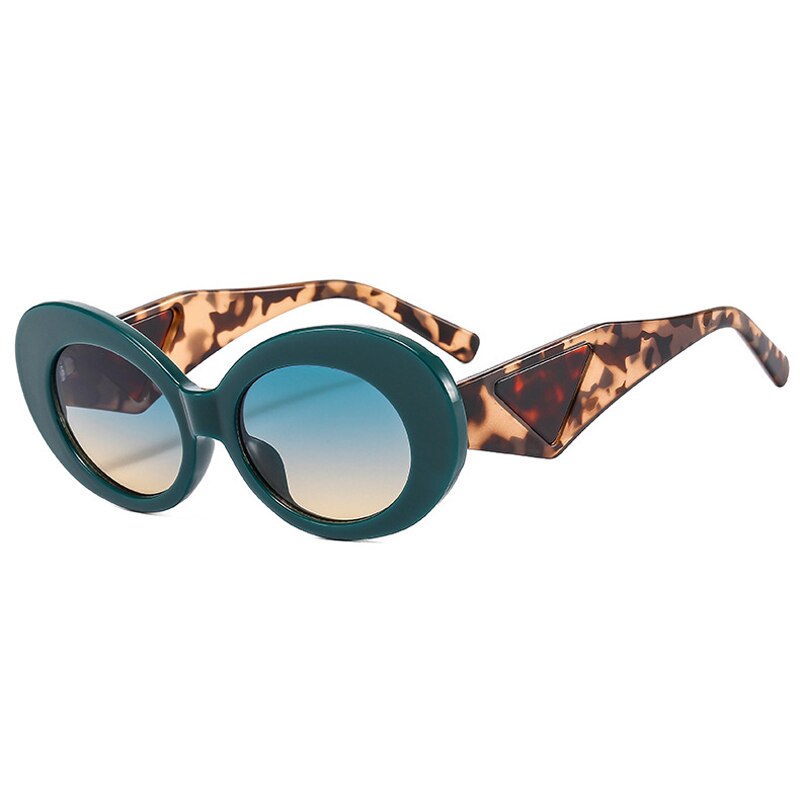 Gafas de sol retro ovaladas de color contrastante para mujer, gafas de sol de marca de moda con diseño de ojo de gato para hombre, gafas de sol con tonos degradados de tendencia UV400 