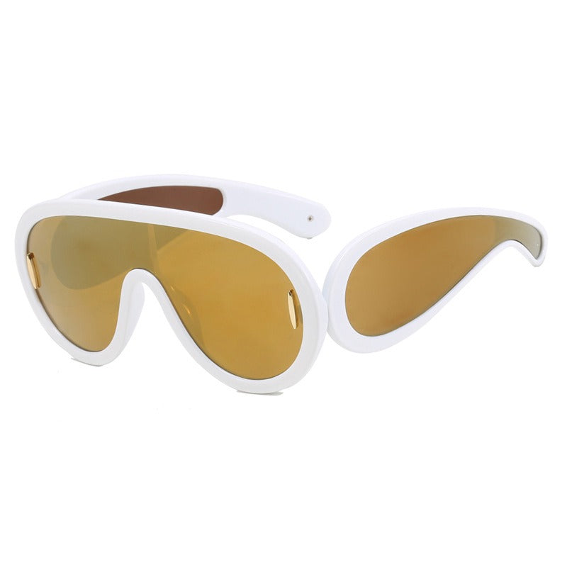 Large frame one-piece sunglasses Sunglasses futuristic punk hip-hop outdoor sunglasses