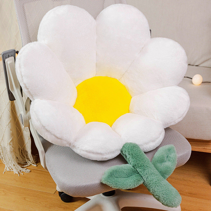 Ins Flower Cushion Office Long Sitting Waist Back Integrated Cute Seat Cushion Soft Seat Cushion Bottom Cushion Winter