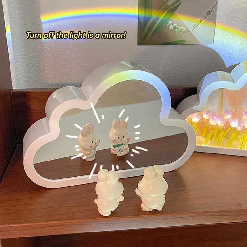 Tulip Cloud Night Light Desktop Decoration DIY Mirror Advanced Atmosphere Handmade DIY Finished Decoration