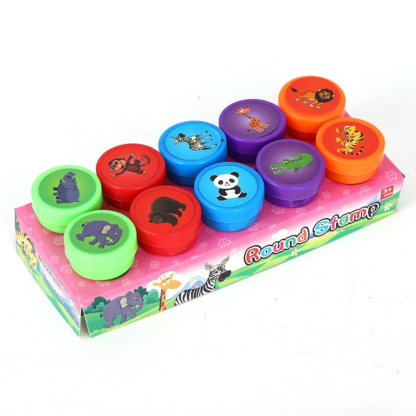 10 Pcs Childrens Day Toy Stamp Set Creative Stationery Cartoon Cute Stamp Childrens Dinosaur Stamp