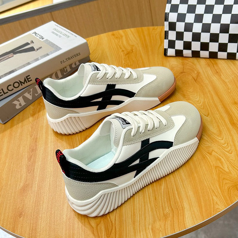 Versión coreana de zapatos blancos pequeños con suela plana para mujer, nuevos zapatos casuales transpirables para estudiantes, zapatos para correr para mujer