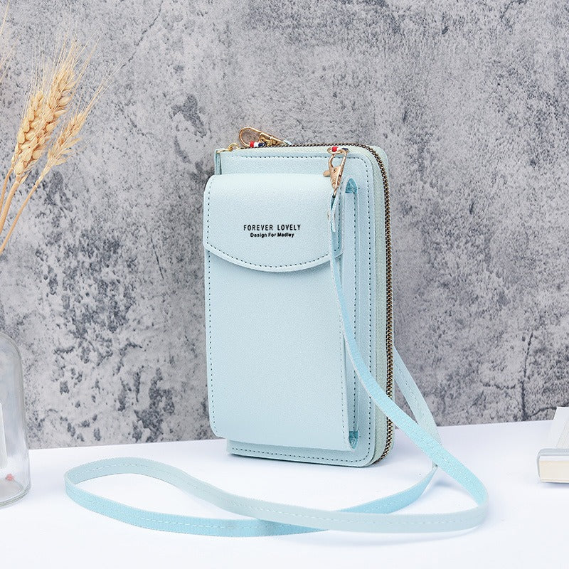 Women's Wallet Solid Color Small Diagonal Straddle Bag Multifunctional Phone Mid length Summer Versatile Zero Wallet Women