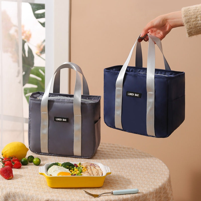 Fiambrera, bolsa de aislamiento térmico portátil, bolsa de comida pequeña impermeable, bolsa bento gruesa de papel de aluminio, bolsa de comida grande