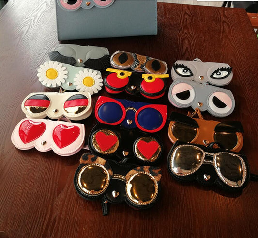 Animal Cartoon Fashion Hot Sale Women Portable Case PU Leather Sun Eye Glasses Box For Eyeglass Sunglasses Cute Protection Bag