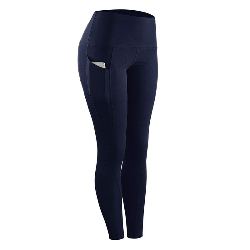 European and American High Waisted, Hip Lifting, Slimming, Fitness, Side Pockets, Sports Bottoming, Yoga Pants For Women