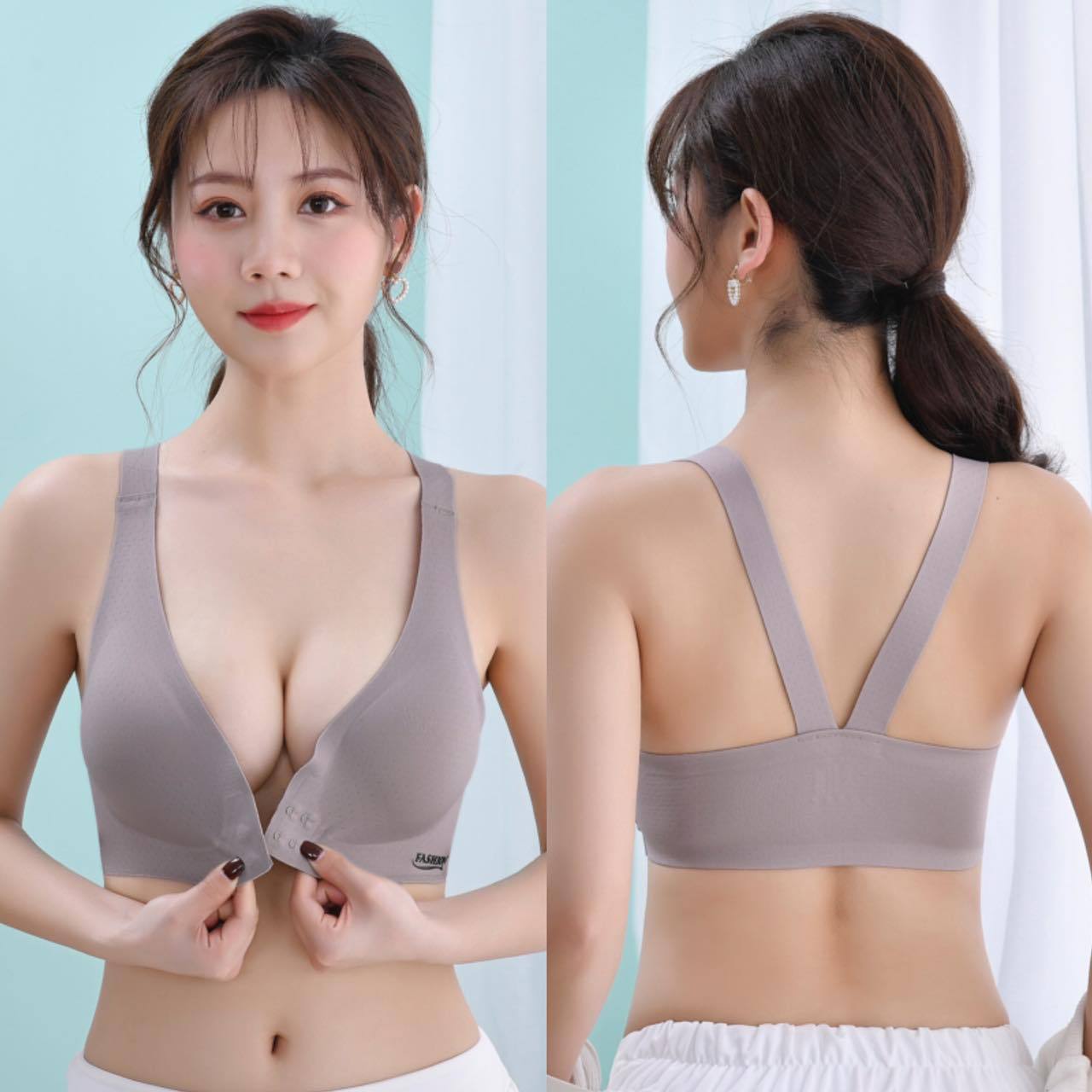 Front Breasted Adjustable Gathered Back for Comfortable Movement, No Marks, No Steel Rings, Ultra Thin Underwear Bra