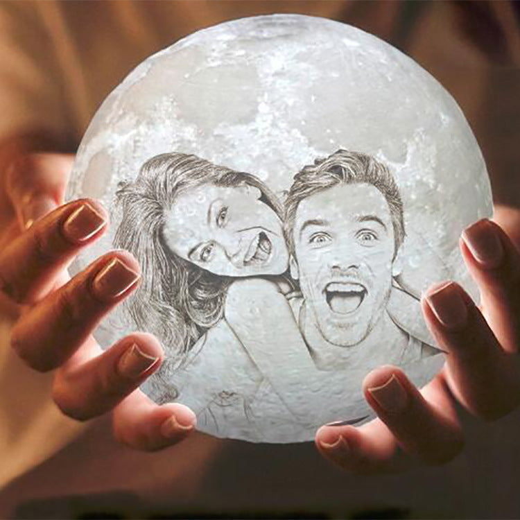 Lámpara de luna con impresión 3D, luz nocturna, foto personalizada